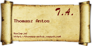 Thomasz Antos névjegykártya